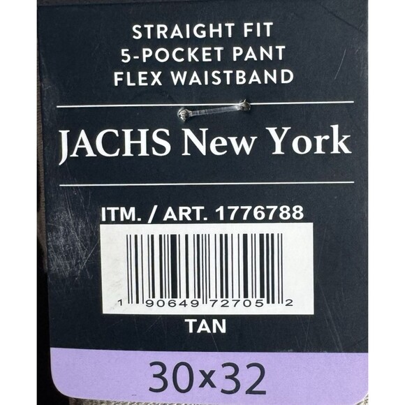 Jachs New York 30X32 Pants Tan Straight Fit 5 Pocket Flex Waistband Chino New - Picture 7 of 9